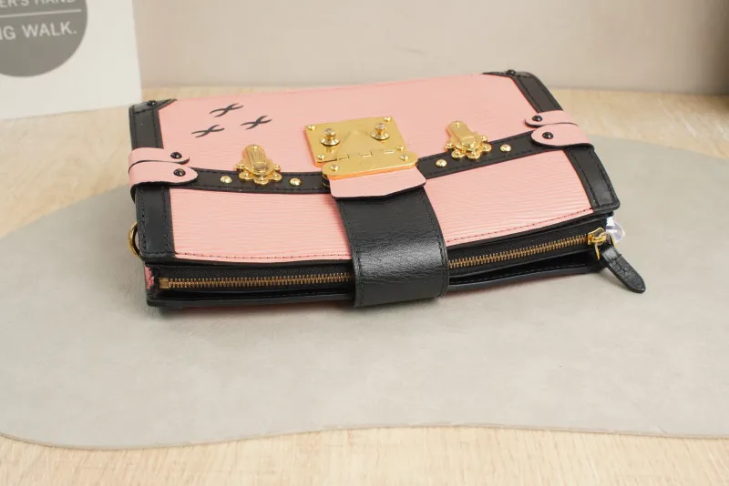 Louis Vuitton Box Pink Embossed Calfskin · Shoulder Strap · 22.5 × 6 × 15 cm — detail view 9 of 17