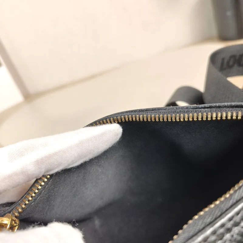Louis Vuitton Crossbody Bag Papillon Black · White Monogram Empreinte Embossed Calfskin BB 20 × 10 × 10 cm — detail view 8 of 12