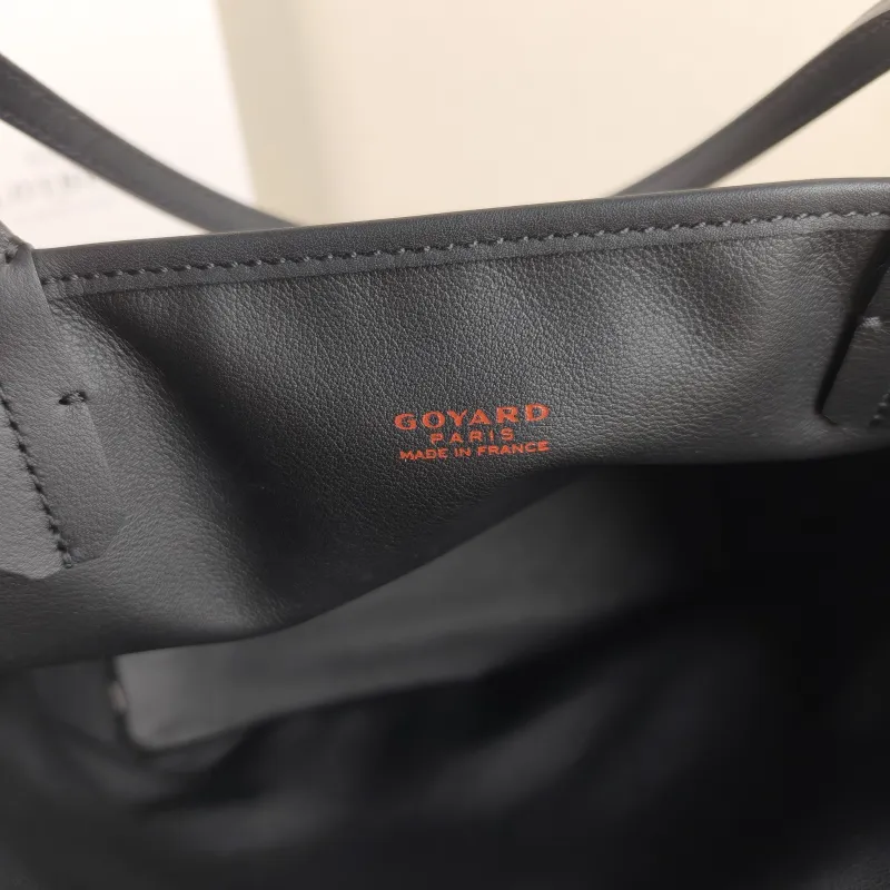 GOYARD Top Handle Bag ANJOU Shopping Tote Black ine Canvas Mini 19.5 × 9 × 19.5 cm — detail view 12 of 12