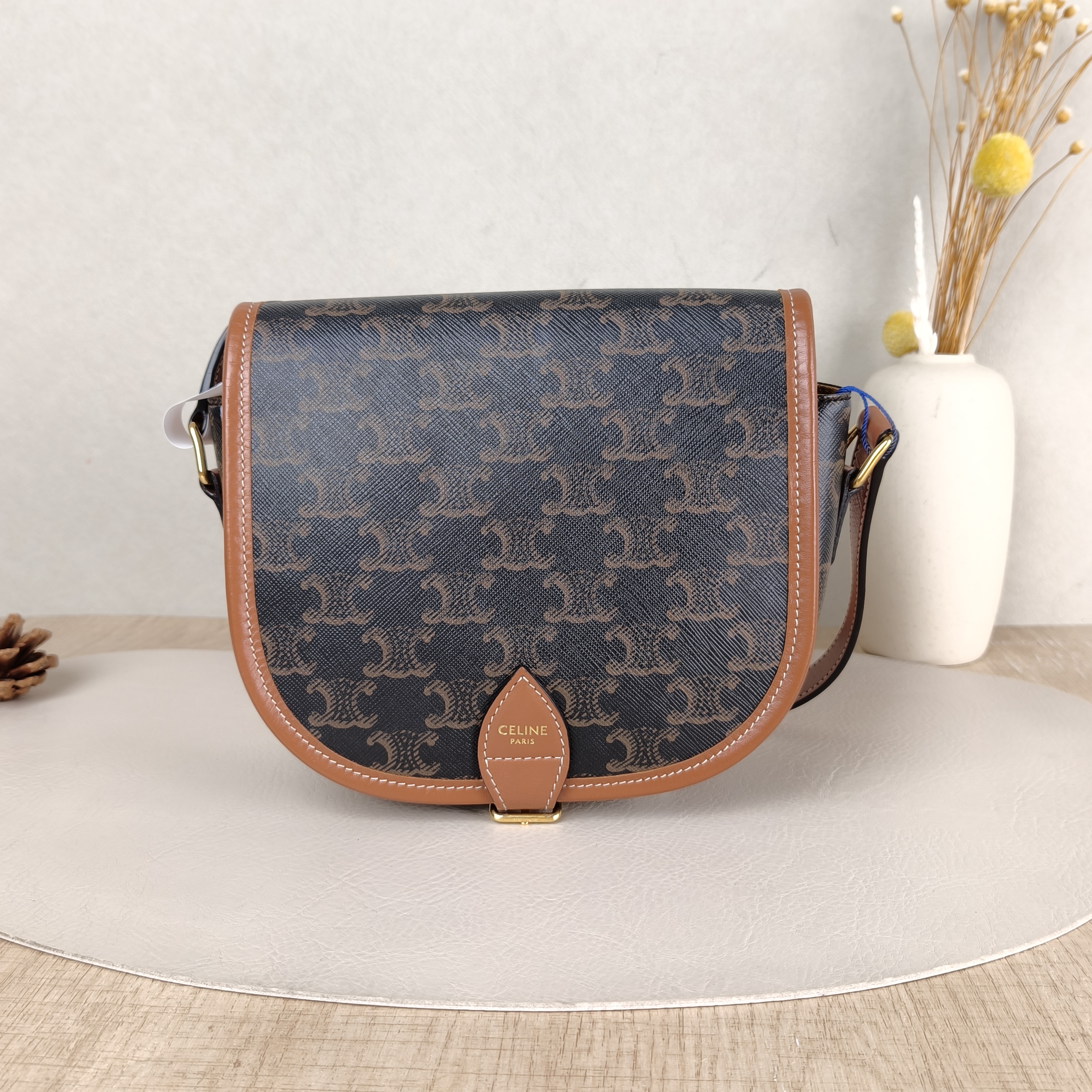 CELINE Crossbody Bag FOLCO Monogram PVC Medium18.5 × 8 × 17 cm