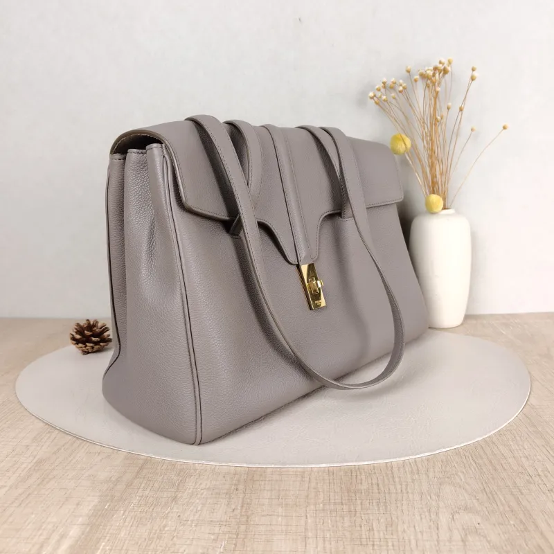 CELINE Shoulder Bag Soft 16Shoulder Bag Grey Calfskin Medium 32 × 15 × 24 cm — cover view 3 of 5