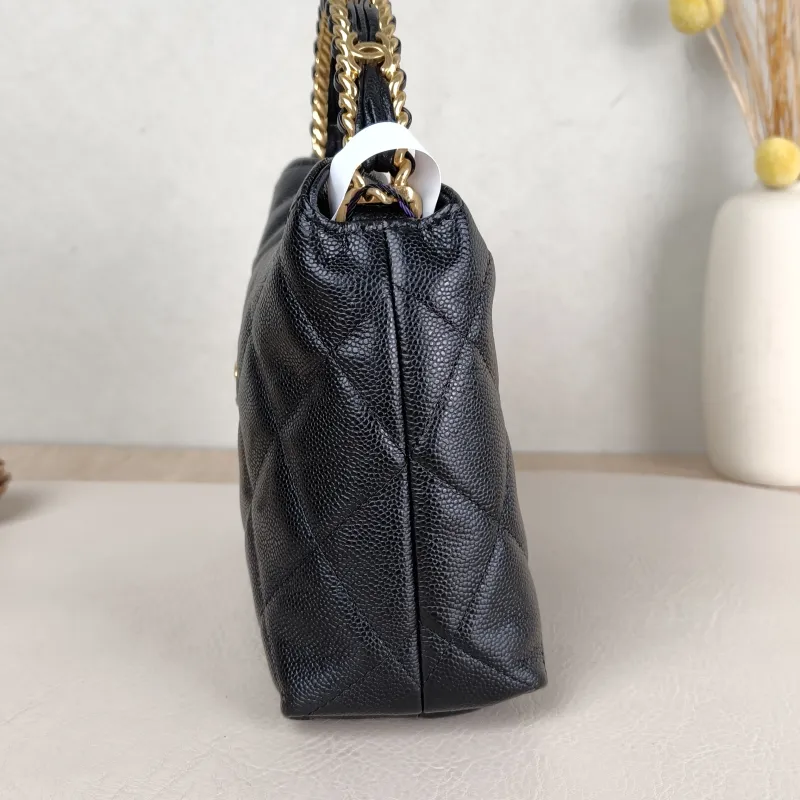 Chanel Crossbody Bag Woven Black Grained Calfskin One Size 18.5 × 7 × 14.5 cm — detail view 14 of 14