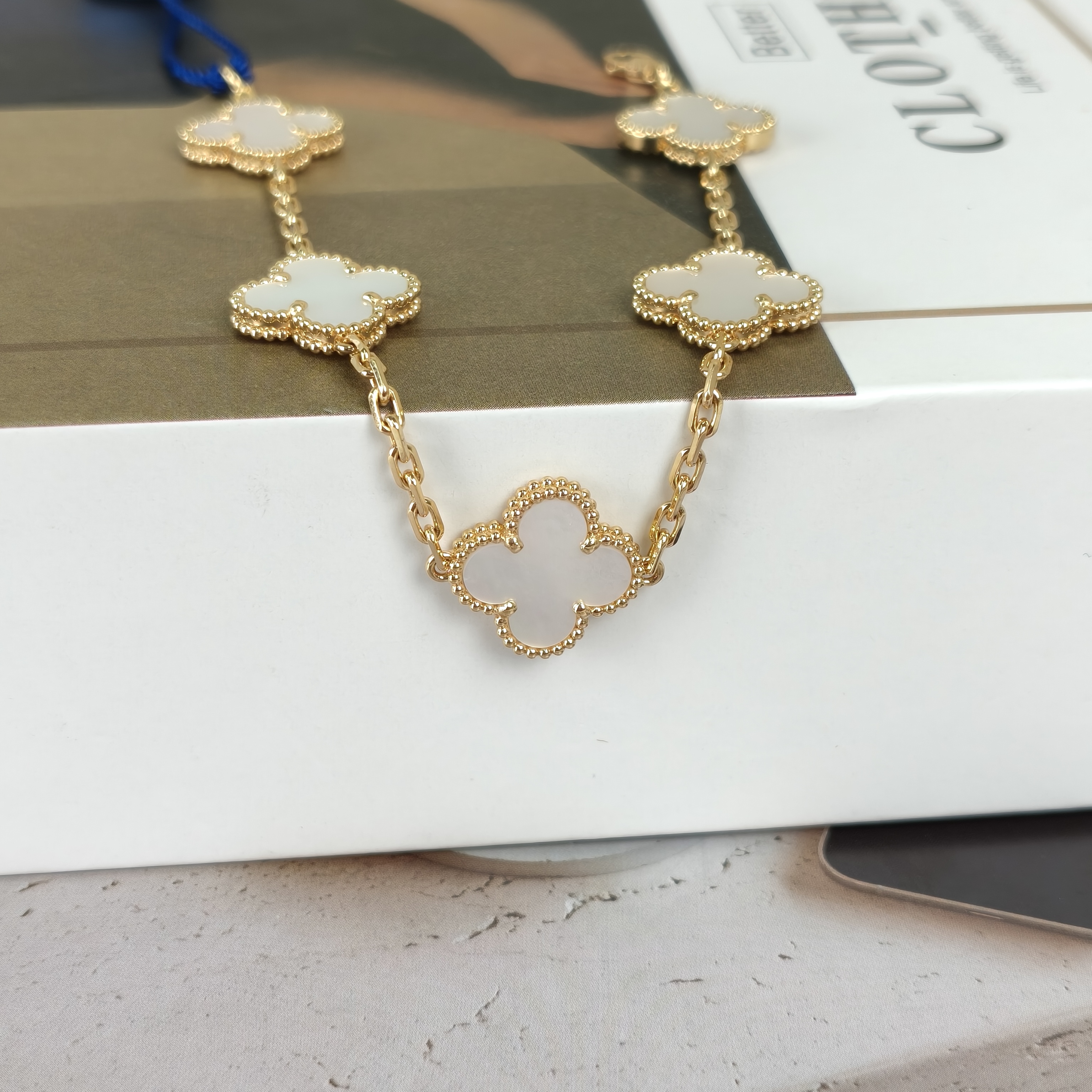 Van Cleef & Arpels Bracelet Alhambra Alhambra Collection Five-Motif Bracelet Pearl · White Mother-of-Pearl18KY ellow Gold Vintage Small1.5 × 1.5 ×… — cover view 2 of 10