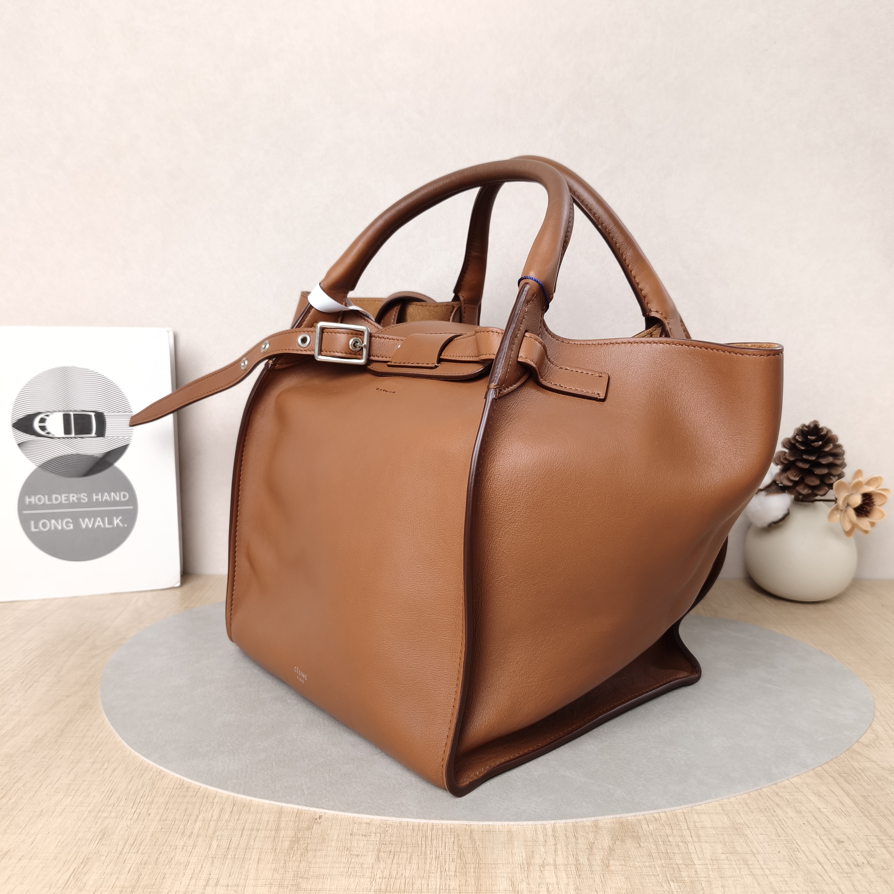 CELINE Top Handle Bag Big Bag Top Handle Bag Brown Calfskin Small Big Bag Top Handle Bag — cover view 5 of 5