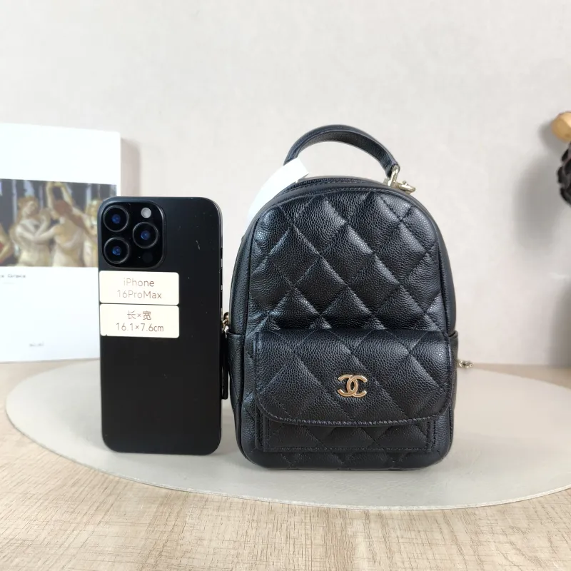 Chanel Backpack mini Backpack Collection Black Grained Calfskin One Size 13 × 9 × 18 cm — cover view 3 of 6