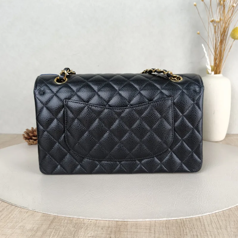 Chanel Crossbody Bag Classic Flap CF Black Grained Calfskin Medium 25.5 × 6.5 × 15.5 cm — cover view 5 of 6