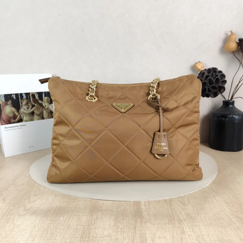 PRADA Shoulder Bag Re-Edition 1995 Brown Nylon One Size 36 × 11 × 25 cm