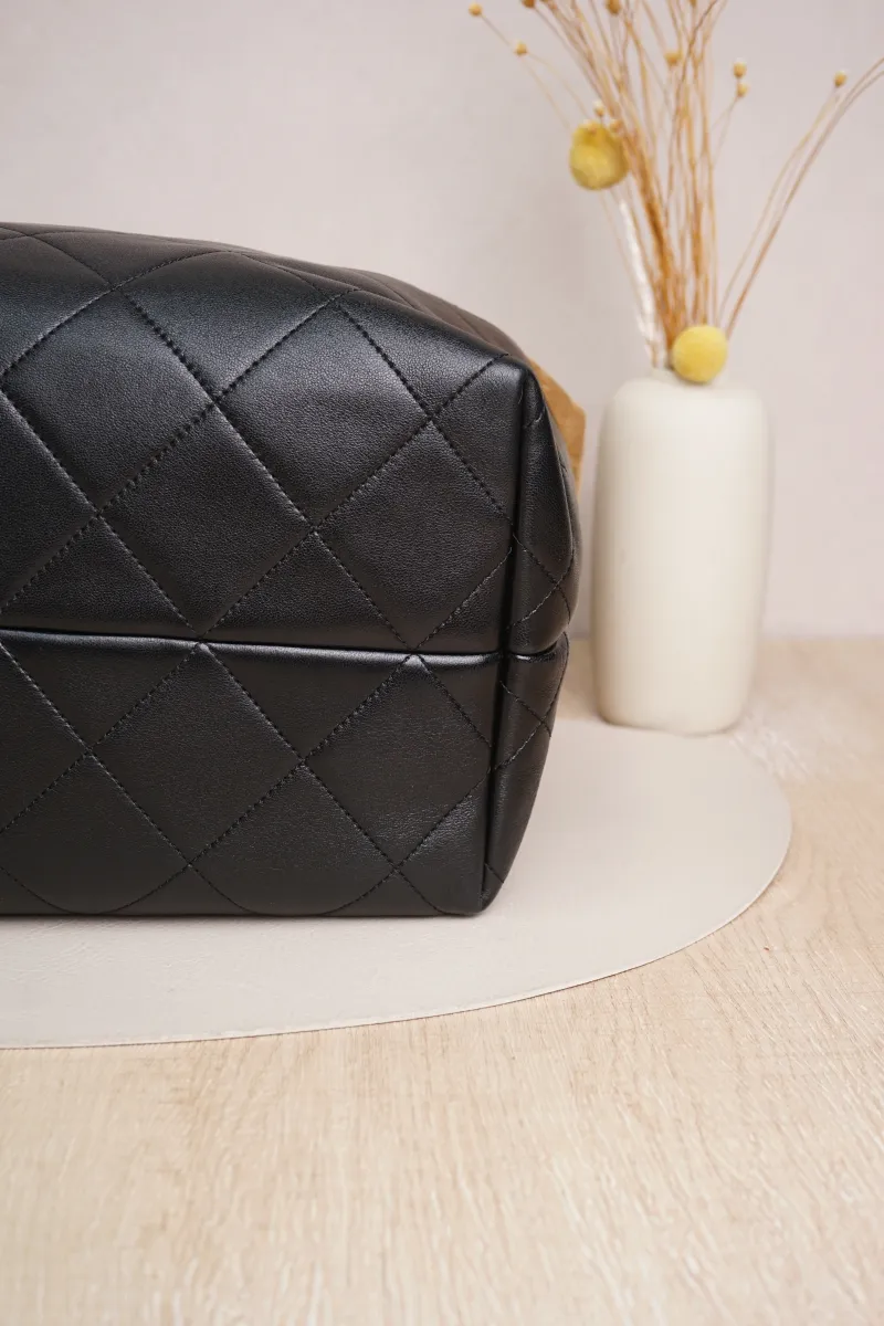Chanel 25a Suede hobo Brown Black Microchip Edition · 29 × 11 × 33 cm — cover view 6 of 7