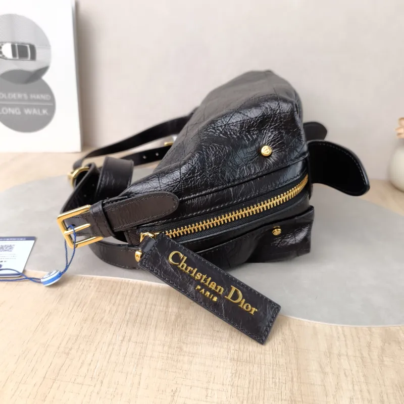 DIOR Shoulder Bag D-Journey Shoulder Bag Hobo Black Calfskin Medium 33 × 15 × 16 cm — detail view 13 of 15
