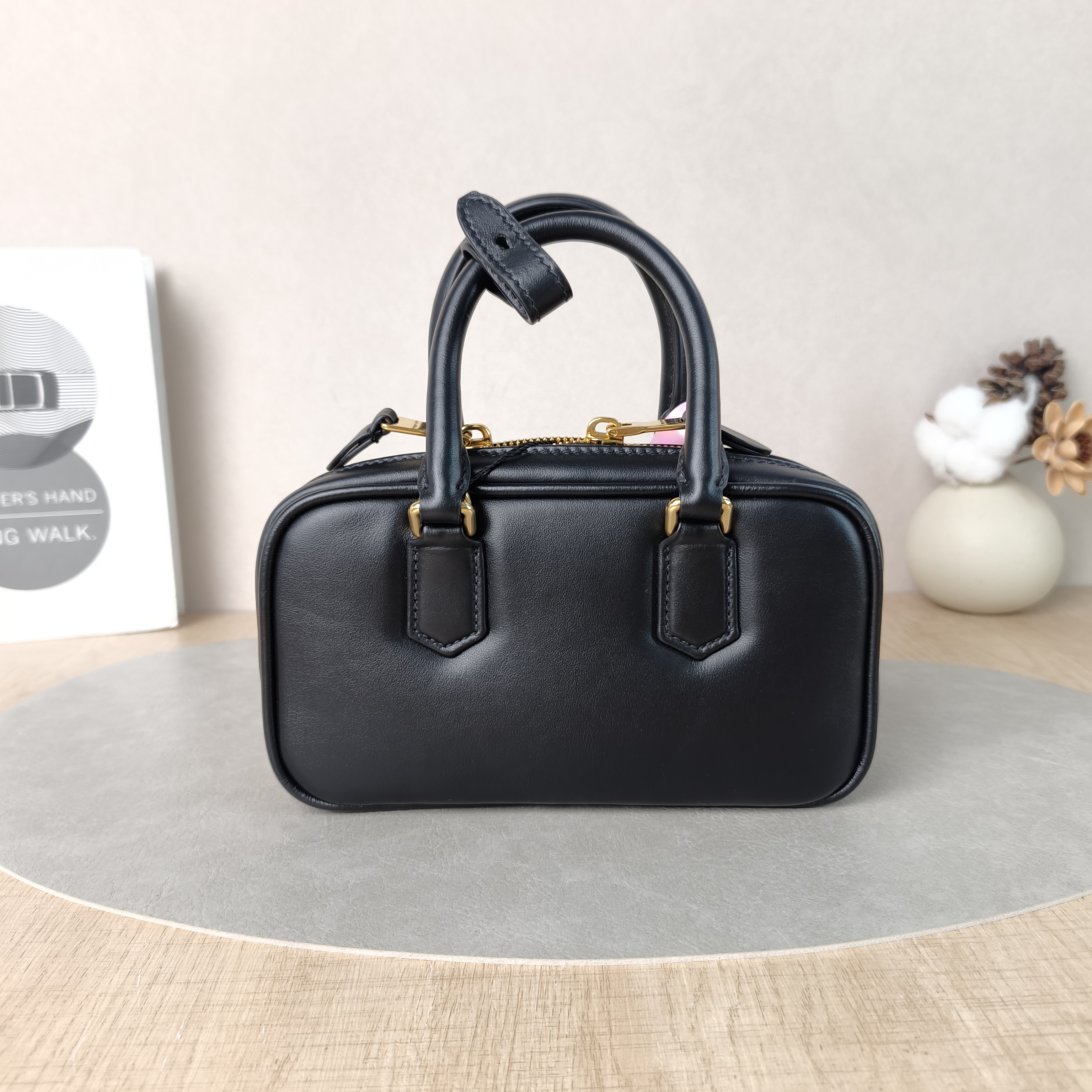 Miumiu Top Handle Bag Arcadie Collection Bowling Bag Black CC alfskinmini19 × 5 × 10 cm — cover view 2 of 5