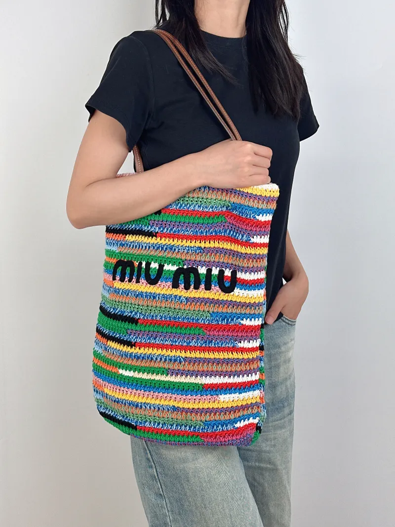 Miumiu Shoulder Bag Woven Woven One Size33*42 — on-model view 2 of 2