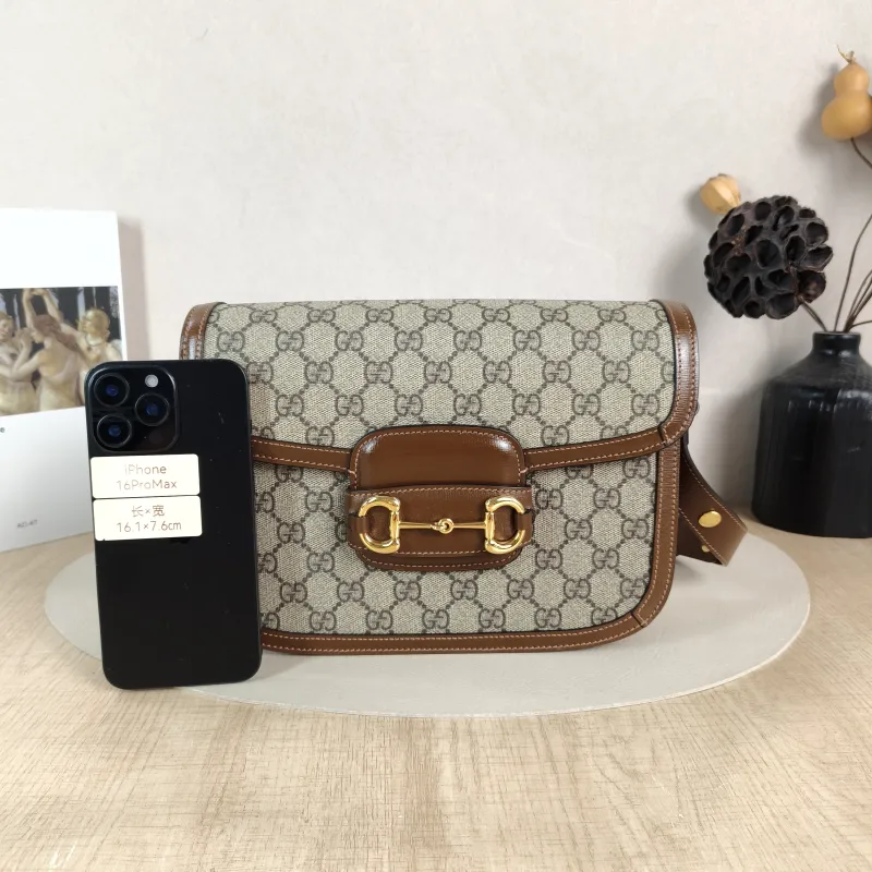 GUCCI Shoulder Bag Horsebit 1955 Horsebit Medium Monogram PVC Medium 25 × 8 × 18 cm — cover view 4 of 6