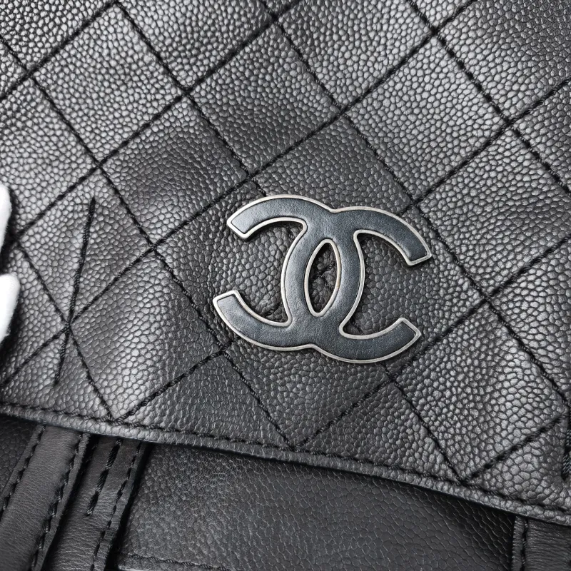 Chanel Shoulder Bag Tote Bag Black Grained Calfskin 33 × 14 × 26 cm — detail view 14 of 14