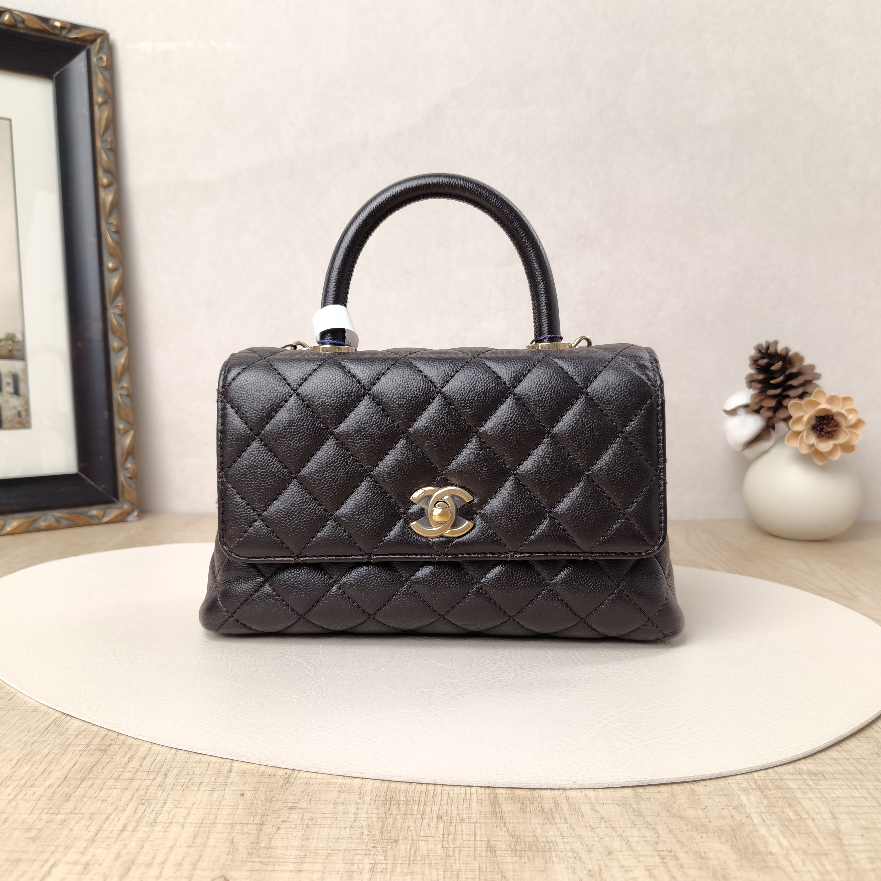 Chanel Top Handle Bag Coco Handle​ Grained Calfskin Small24 × 10 × 14 cm