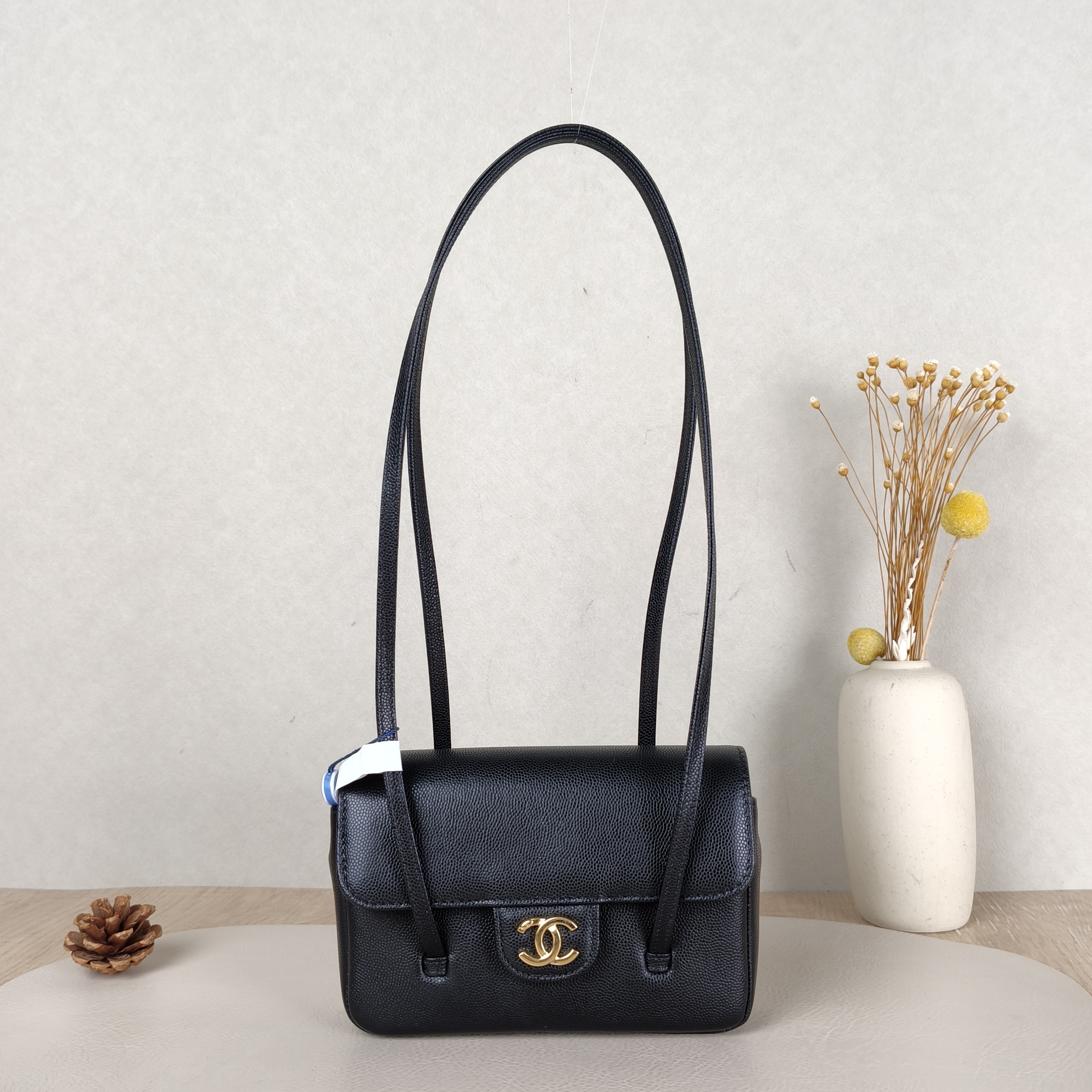 Chanel Crossbody Bag26p preppy coco Black Grained Calfskinmini17 × 5 × 11.5 cm