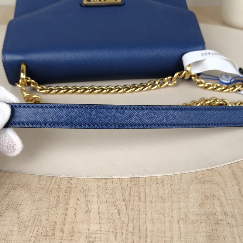 PRADA Crossbody Bag Crossbody Bag Clutch Blue Calfskin One Size20 × 7 × 14 cm — detail view 7 of 11