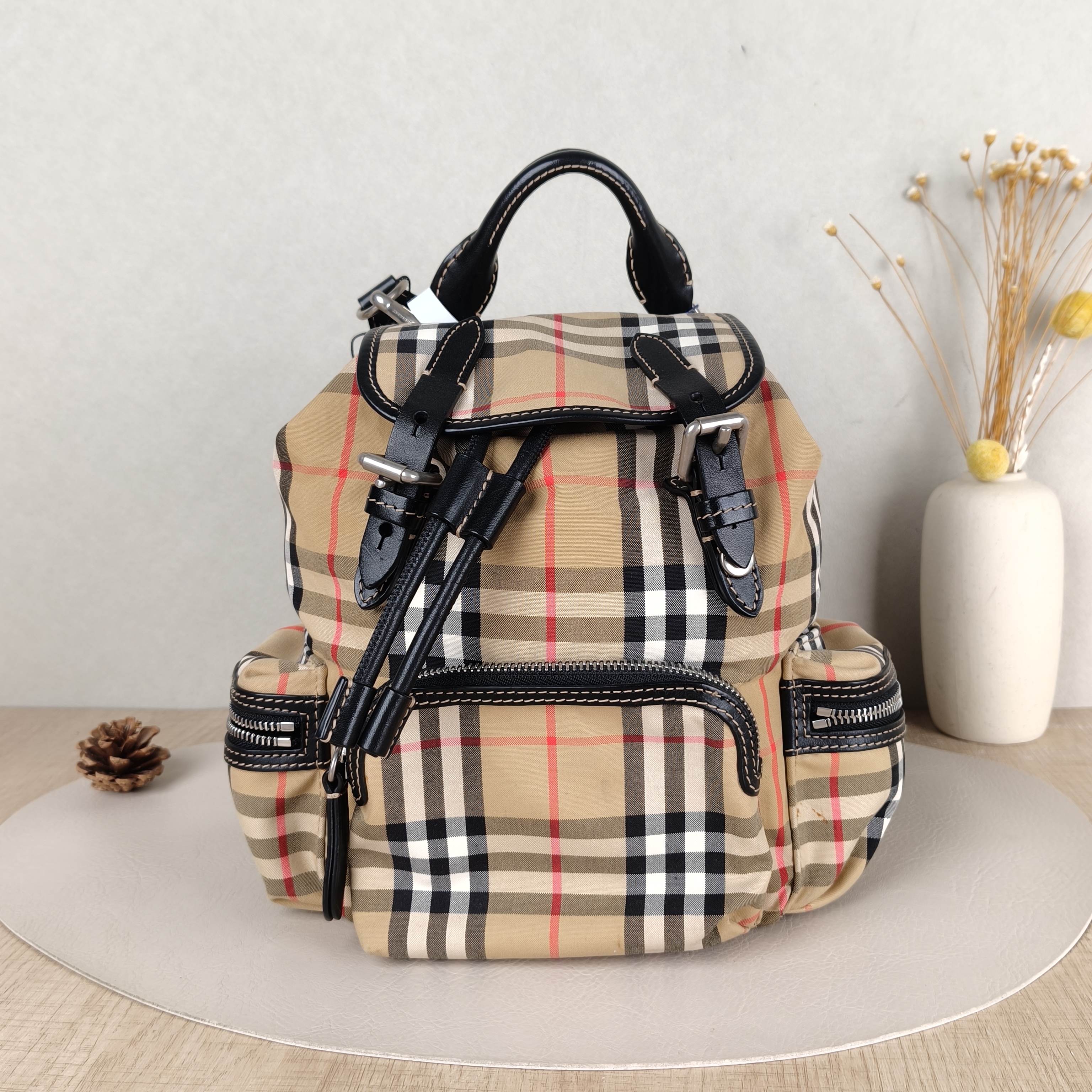 BURBERRY Backpack Backpack Colorblock Canvas One Size17 × 11 × 25 cm
