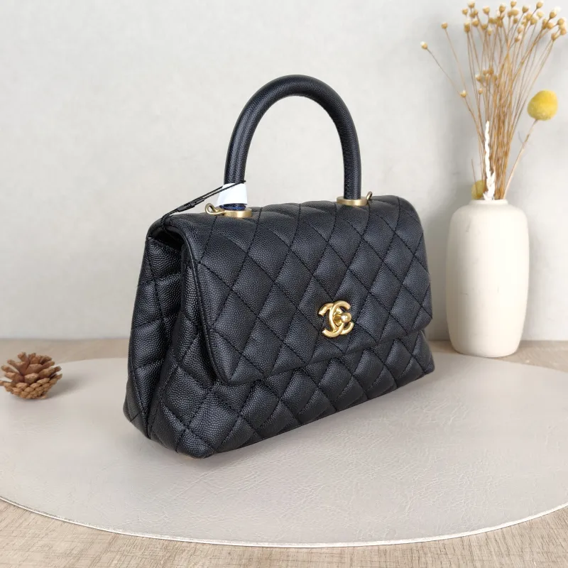 Chanel Top Handle Bag Coco Handle​Black Grained Calfskin Small24 × 10 × 14 cm — cover view 6 of 6