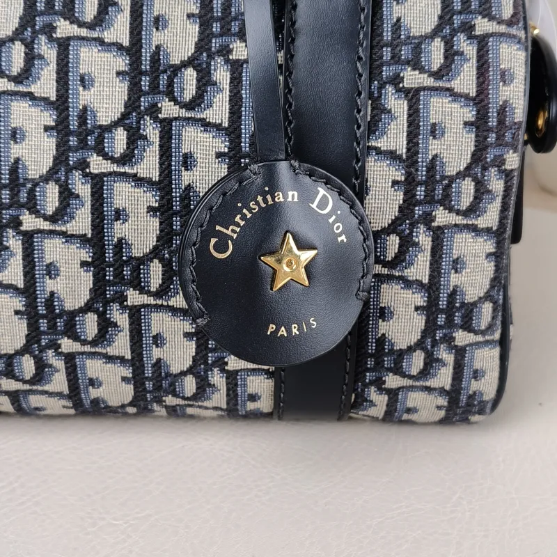 DIOR Crossbody Bag Groove 20 Top Handle Bag Blue Canvas Small 20.5 × 12 × 13.5 cm — detail view 15 of 15