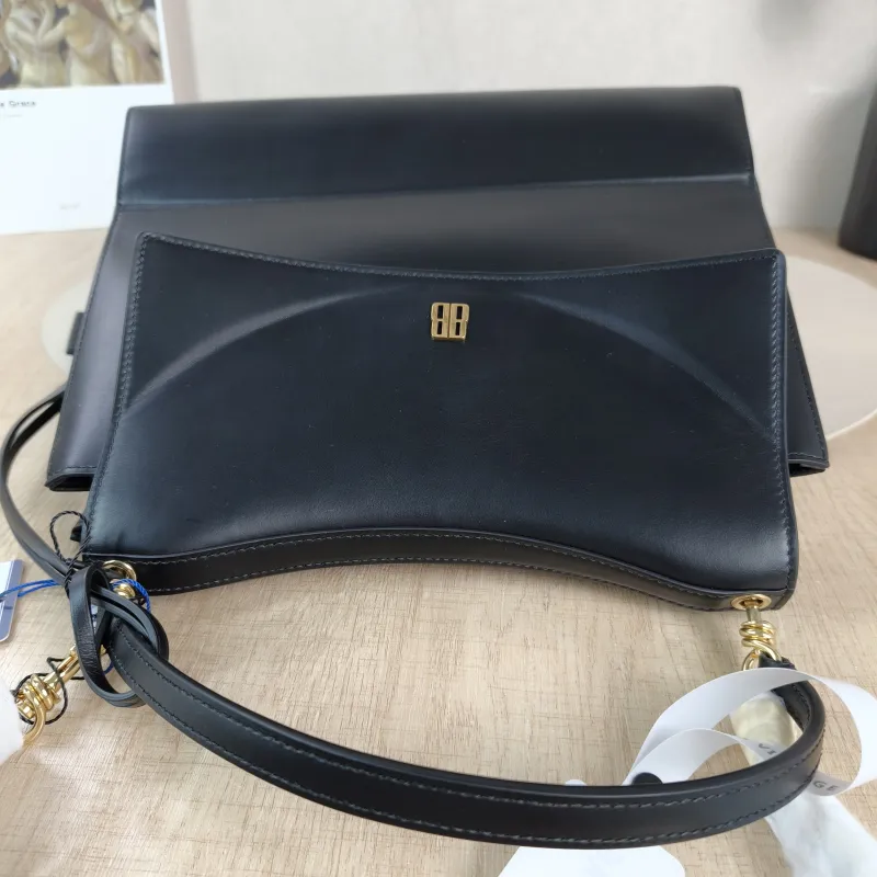 BALENCIAGA Crossbody Bag Top Handle Crossbody Bag Black Calfskin One Size 28 × 12 × 23 cm — detail view 7 of 13