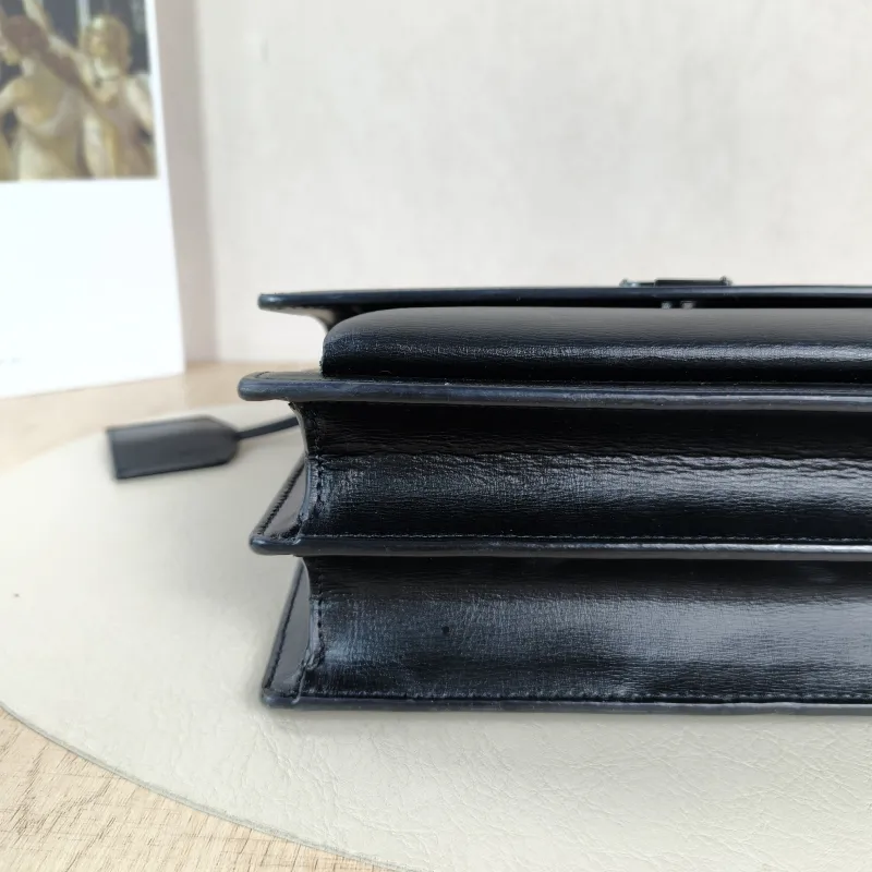 SAINT LAURENT Crossbody Bag SUNSET Black Calfskin Medium22 × 6.5 × 16 cm — detail view 9 of 13