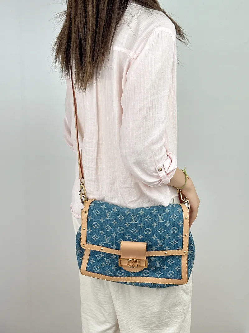 Louis Vuitton Shoulder Bag Dauphine Soft Shoulder Bag Blue Large28 × 11 × 20 cm — on-model view 1 of 2