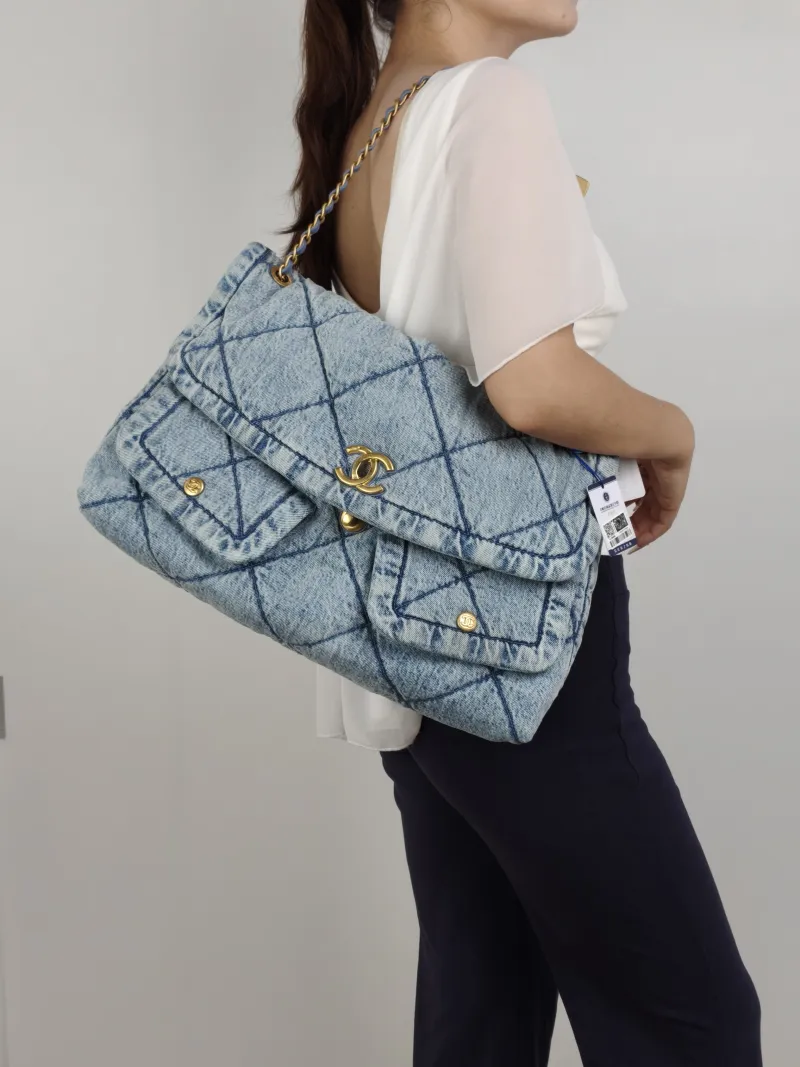 Chanel Shoulder Bag25k Blue One Size35 × 10 × 24 cm — on-model view 1 of 2