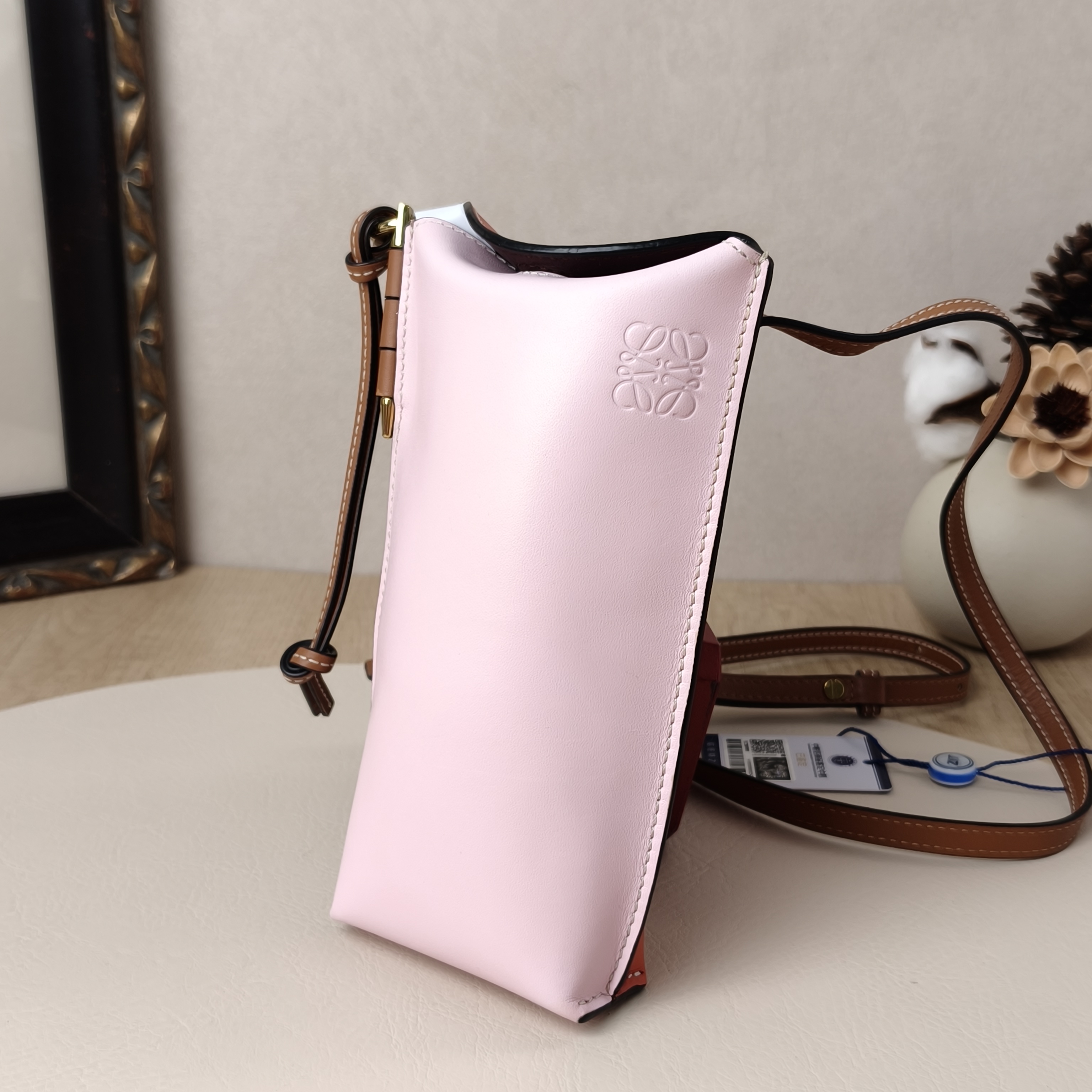 LOEWE Crossbody Bag Pink Calfskin One Size8 × 3.5 × 19 cm — cover view 3 of 9