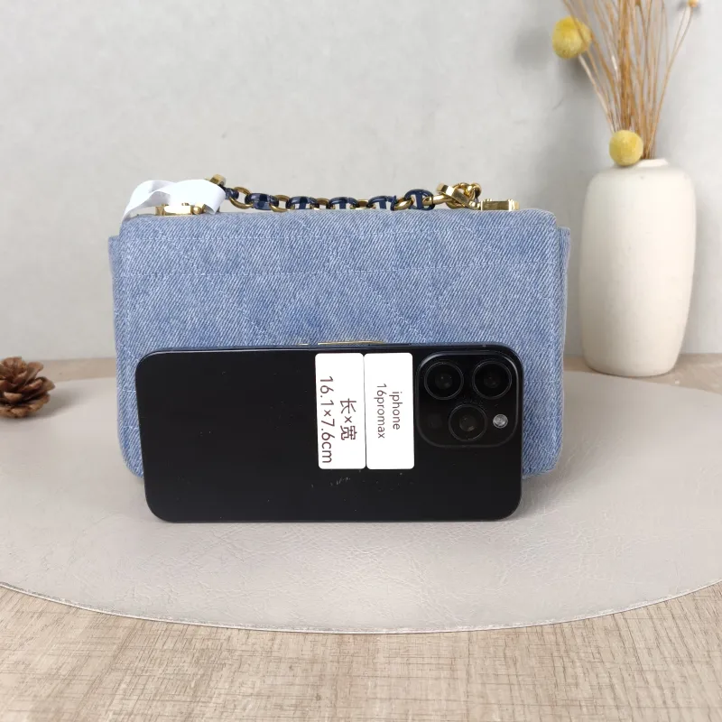 DIOR Crossbody Bag Caro Chain Bag Blue Small 20 × 7 × 13.5 cm — cover view 2 of 5