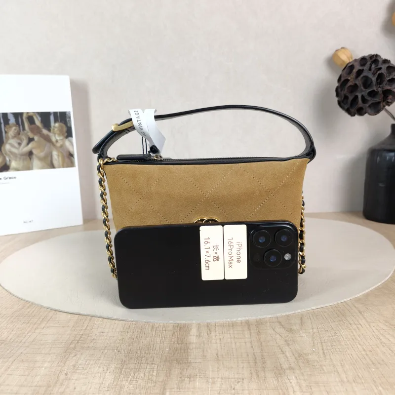 Chanel Crossbody Bag hobo Black Brown Suede Calfskin One Size 15.5 × 6 × 13 cm — cover view 4 of 6