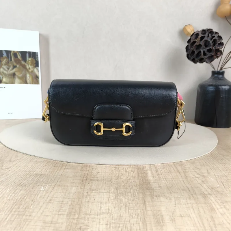 GUCCI Shoulder Bag Horsebit 1955 Horsebit Small Black · Shoulder Strap CC alfskin Small 24 × 5.5 × 13 cm