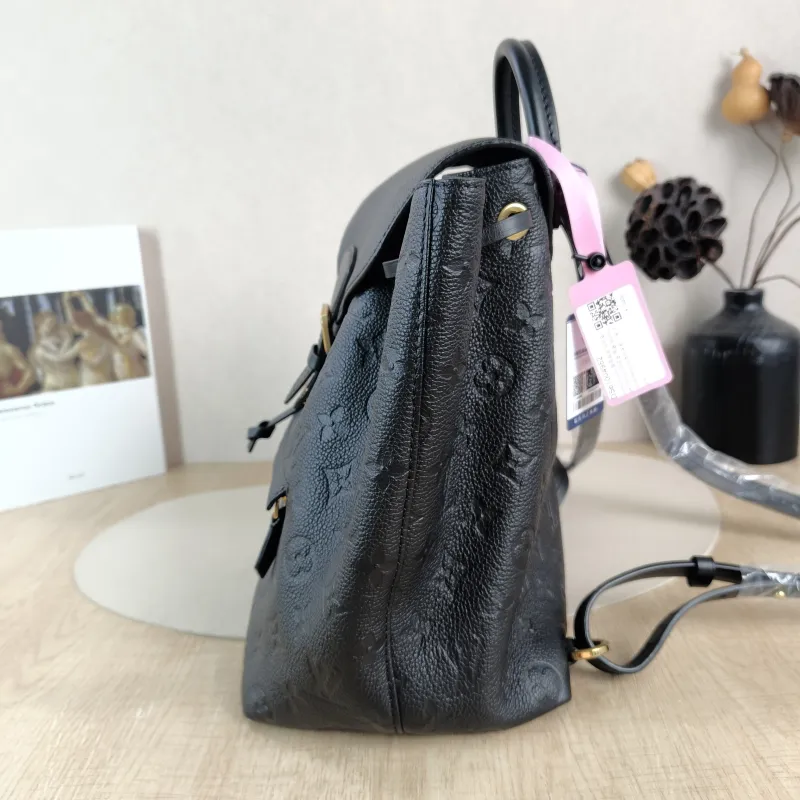 Louis Vuitton Backpack Montsouris Backpack Black Monogram Empreinte Embossed Calfskin Small 27.5 × 14 × 33 cm — detail view 12 of 12