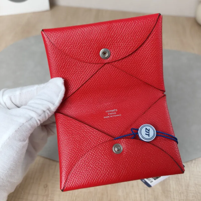 Hermès Wallet Calvi Cardholder Wallet S3 Red Epsom Calfskin One Size10.5 × 1.5 × 7 cm — detail view 11 of 11