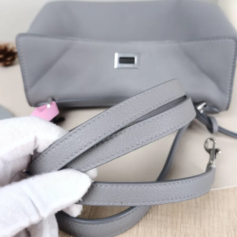 BALENCIAGA Crossbody Bag RODEO Grey Calfskin Small 27 × 10 × 20 cm — detail view 8 of 14