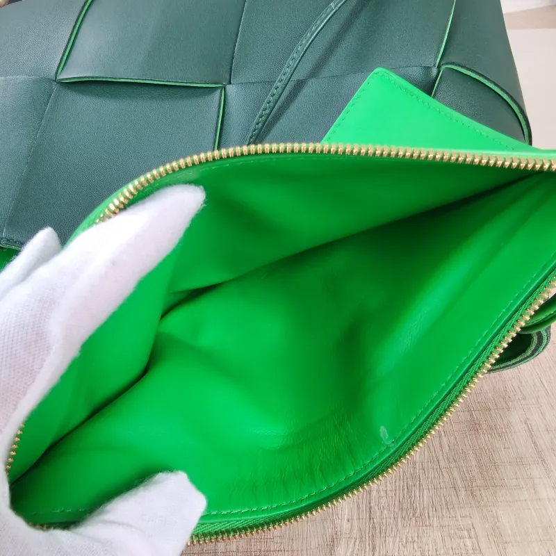 Bottega Veneta Top Handle Bag Arco Woven Tote Bag Green Lambskin Small 30 × 11.5 × 20 cm — detail view 13 of 13