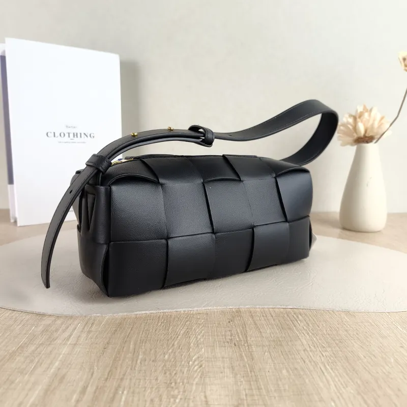 Bottega Veneta Shoulder Bag Brick Cassette Woven Black Lambskin Small 23.5 × 10 × 10 cm — cover view 2 of 5