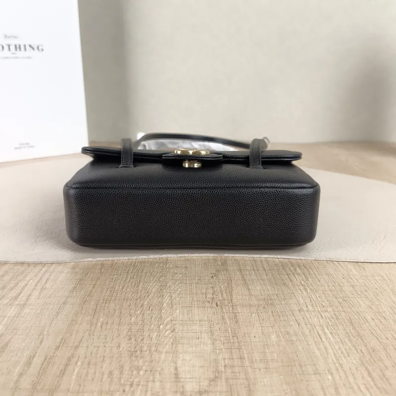 Chanel Crossbody Bag26p preppy coco Black Grained Calfskinmini17 × 5 × 11.5 cm — cover view 4 of 6