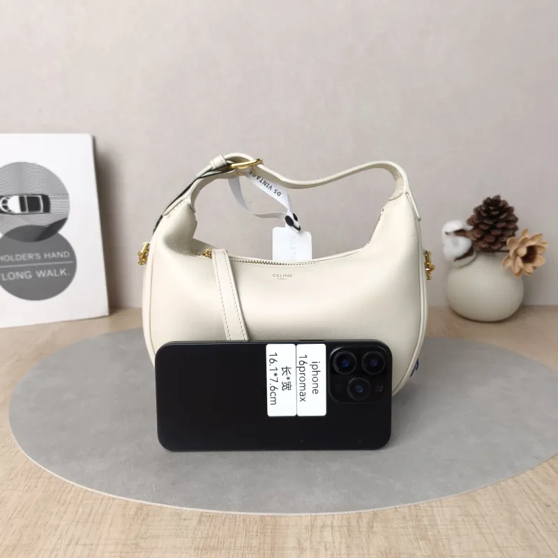 CELINE Crossbody Bag TEEN LULU hobo White Calfskin Small21 × 5 × 24 cm — cover view 6 of 6