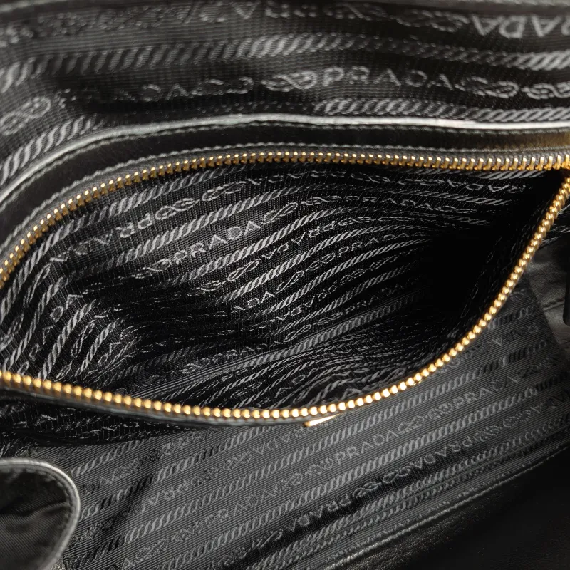 PRADA Top Handle Bag Black Nylon One Size 31 × 9 × 18 cm — detail view 8 of 13