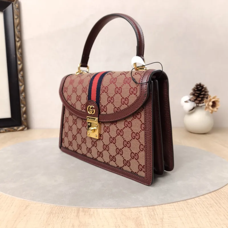GUCCI Crossbody Bag Ophidia GG Messenger Bag Burgundy Canvas Medium25 × 7 × 17.5 cm — cover view 5 of 5