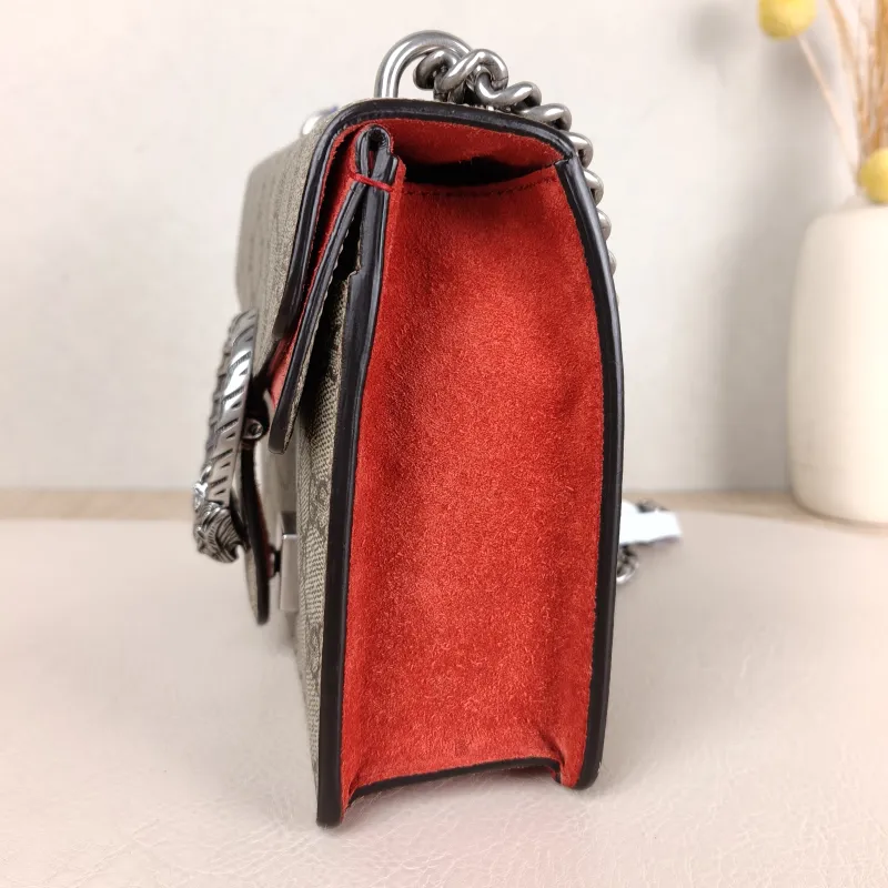 GUCCI Crossbody Bag Dionysus Monogram Red PVC Mini 20 × 5 × 15.5 cm — detail view 9 of 13
