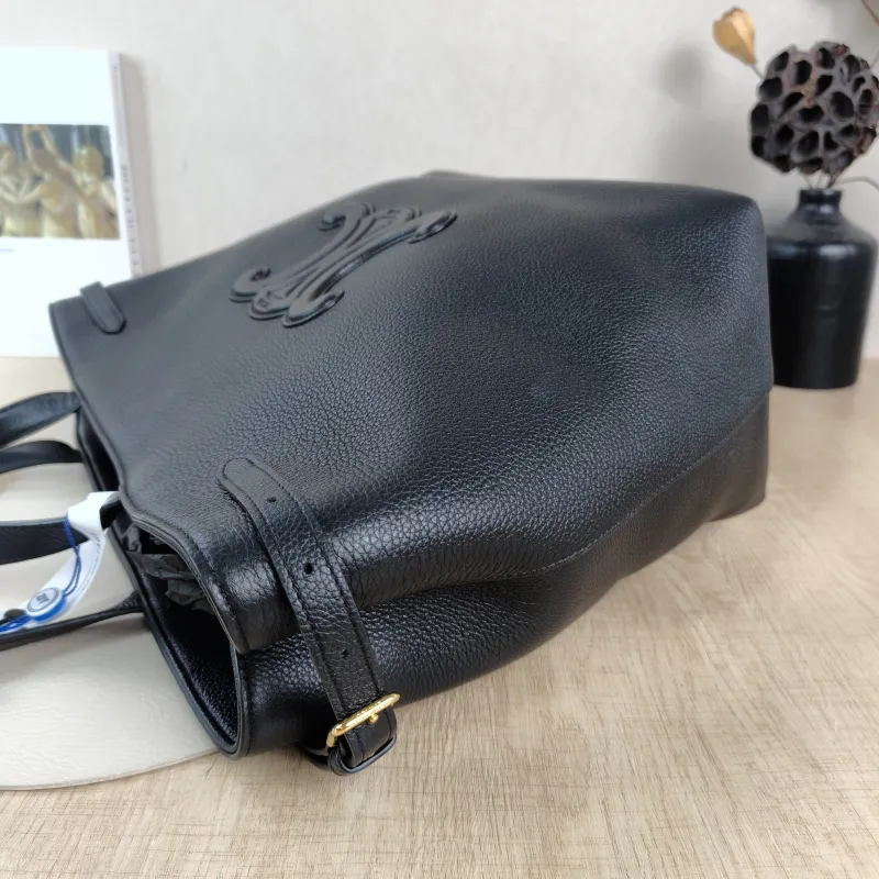CELINE Shoulder Bag Cabas Anais Tote Bag Black Calfskin Small28 × 12 × 24 cm — detail view 3 of 12