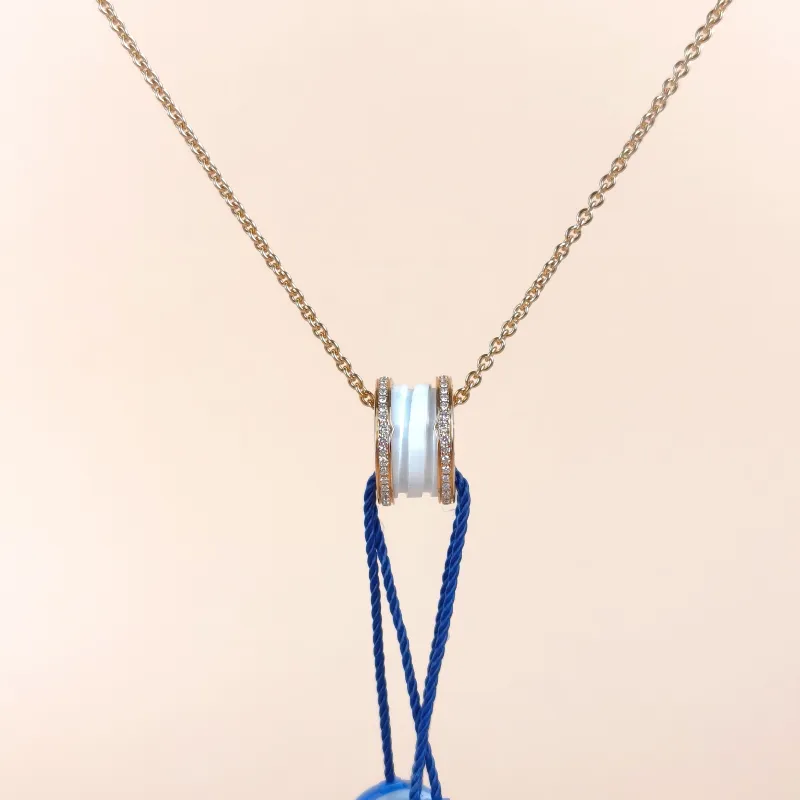 Bvlgari Necklace B.ZERO1Collection White Pavé Diamond Rose Gold Rose Gold Diamond18KR ose Gold One Size 45cm
