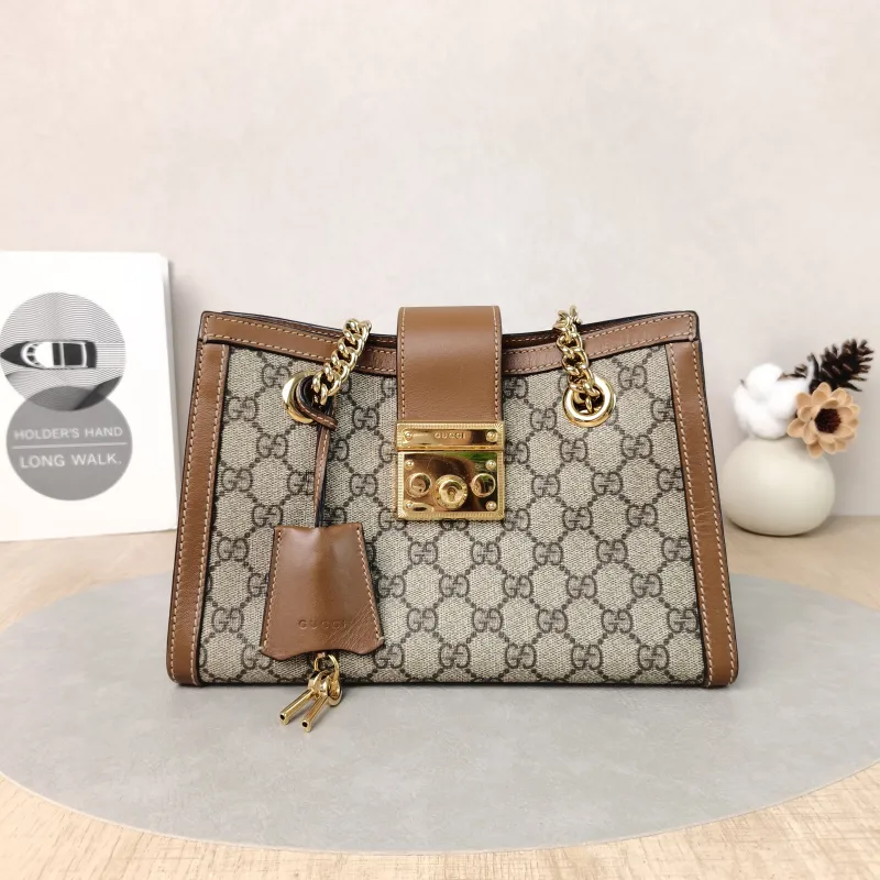 GUCCI Shoulder Bag Padlock Tote Monogram PVC Medium26 × 10 × 18 cm