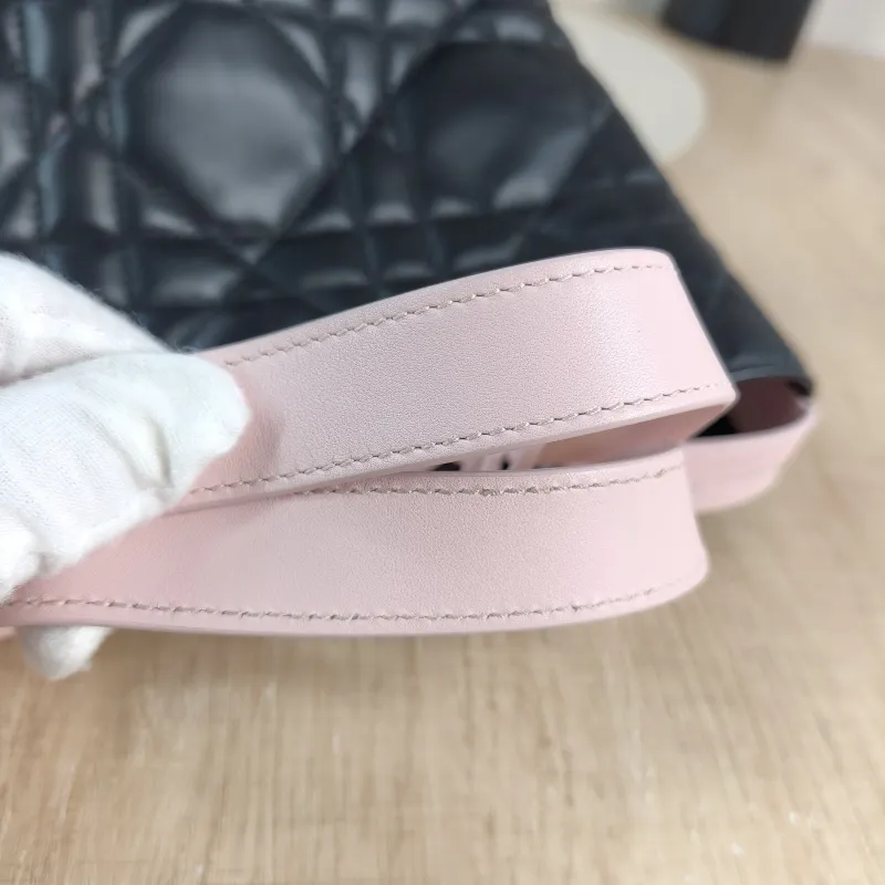 DIOR Top Handle Bag TOUJOURS Edition Black Pink Calfskin Small 18.5 × 12 × 18.5 cm — detail view 7 of 11