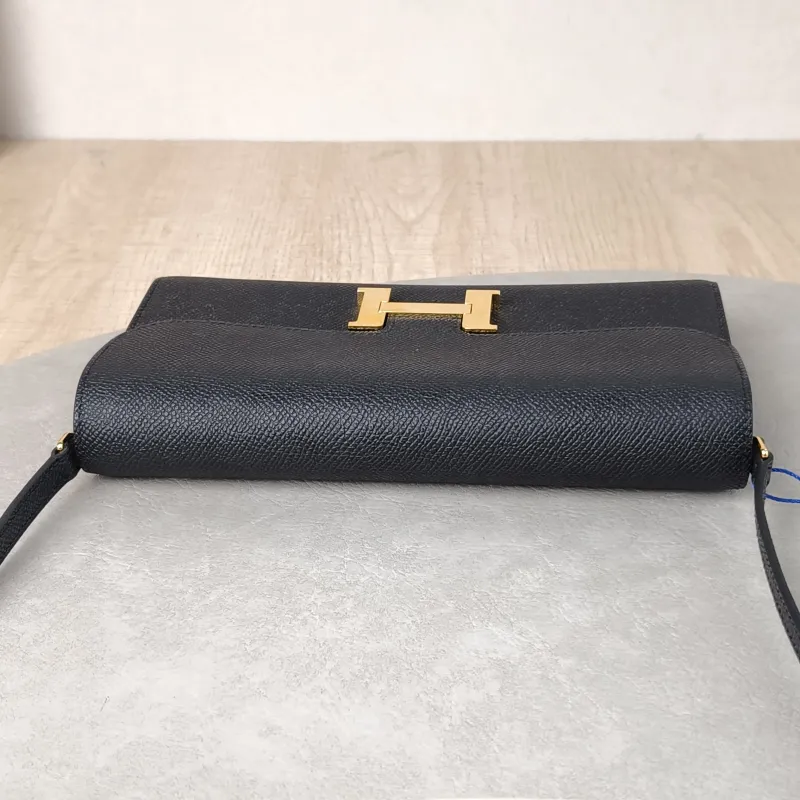 Hermès Crossbody Bag Constance To Go woc Gold-Tone Hardware Black Epsom Embossed Calfskin One Size 21 × 2 × 13 cm W — detail view 2 of 12