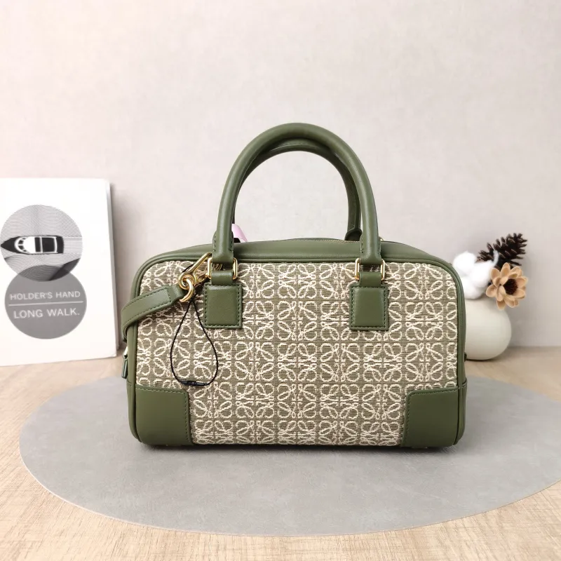 LOEWE Crossbody Bag amazona 23 Green Canvas One Size 24 × 10 × 15 cm — cover view 2 of 6