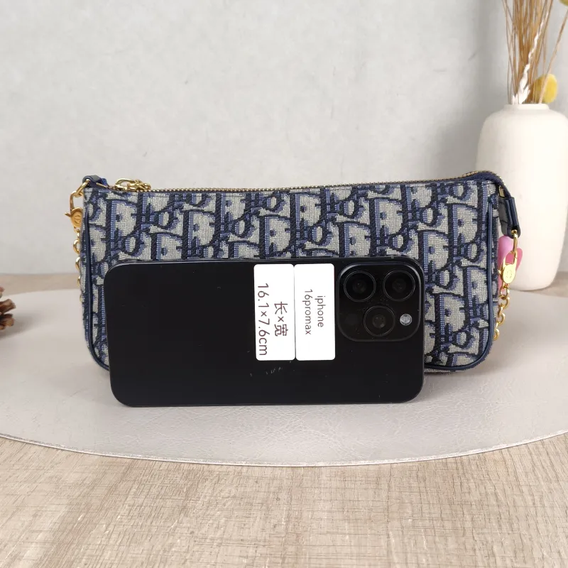 DIOR Shoulder Bag 30 Montaigne Blue Canvas One Size 21.5 × 3 × 12 cm — cover view 5 of 5