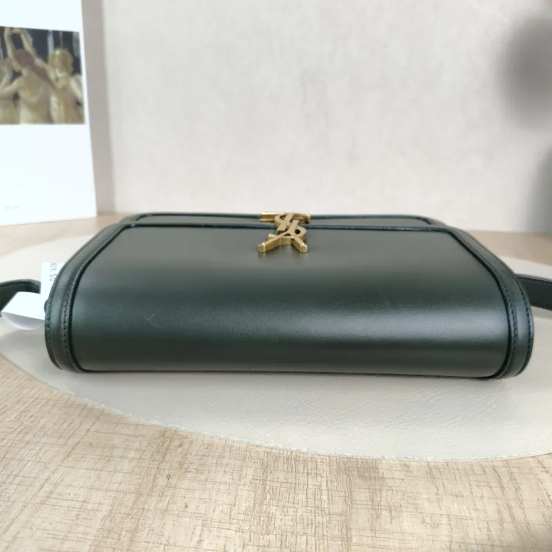 SAINT LAURENT Crossbody Bag Solferino Box Shoulder Bag Green Calfskin Medium23 × 16 × 7 cm — detail view 8 of 11