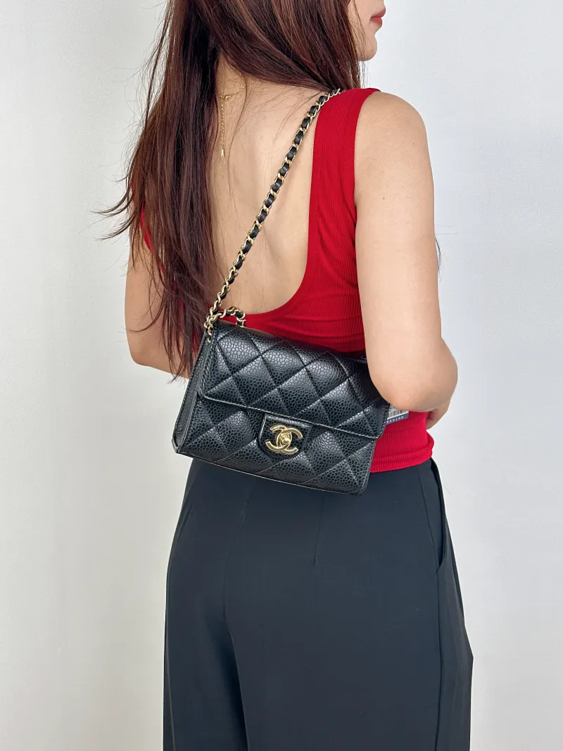 Chanel Crossbody Bag26c Crossbody Bag Black Grained Calfskinmini19 × 7 × 13 cm — on-model view 1 of 2